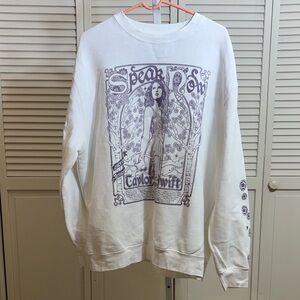 Taylor Swift Speak Now Sweatshirt White with Purple Graphics XL